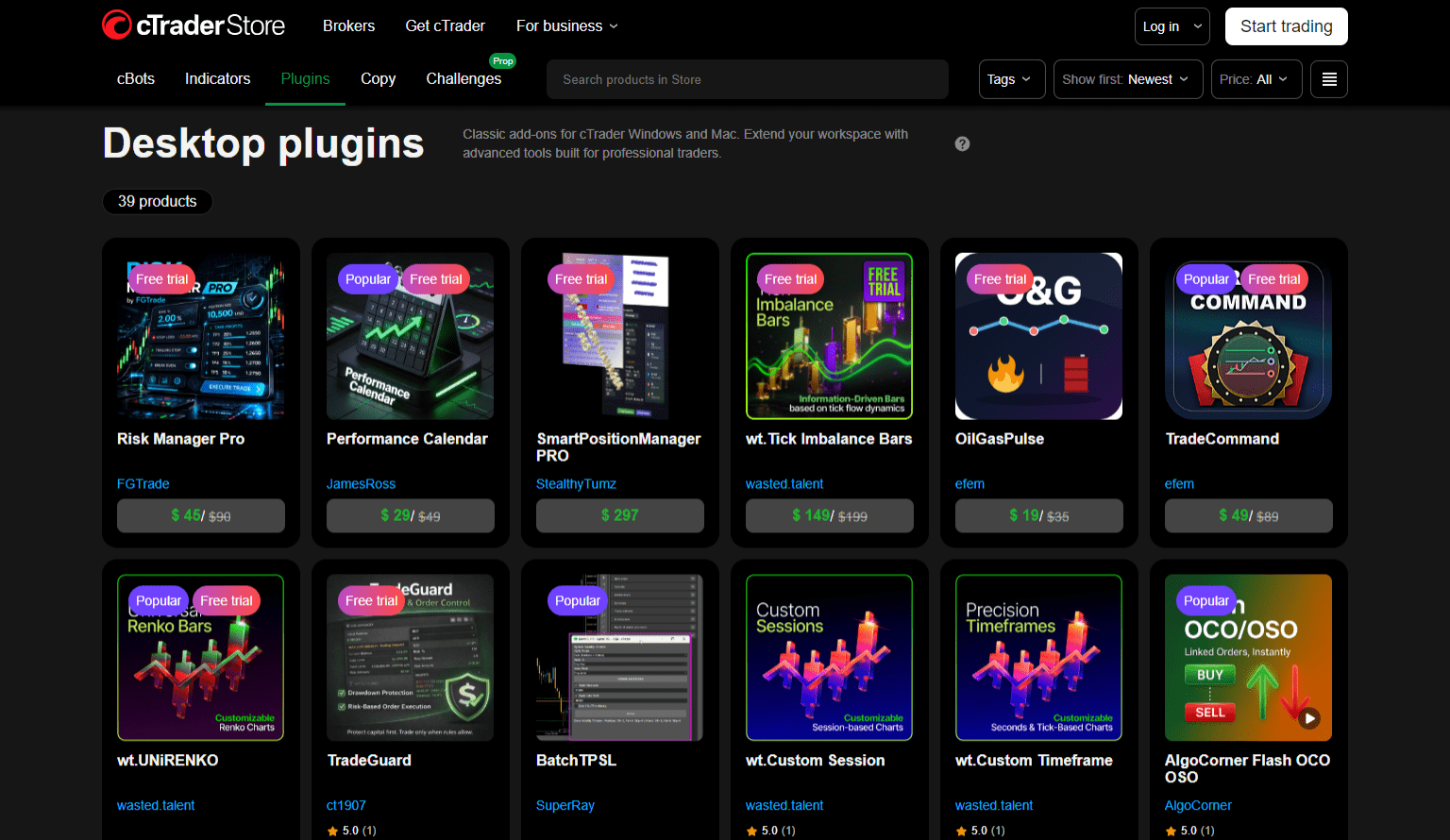 cTrader Desktop plugins
