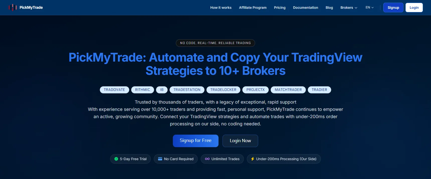 PickMyTrade Home