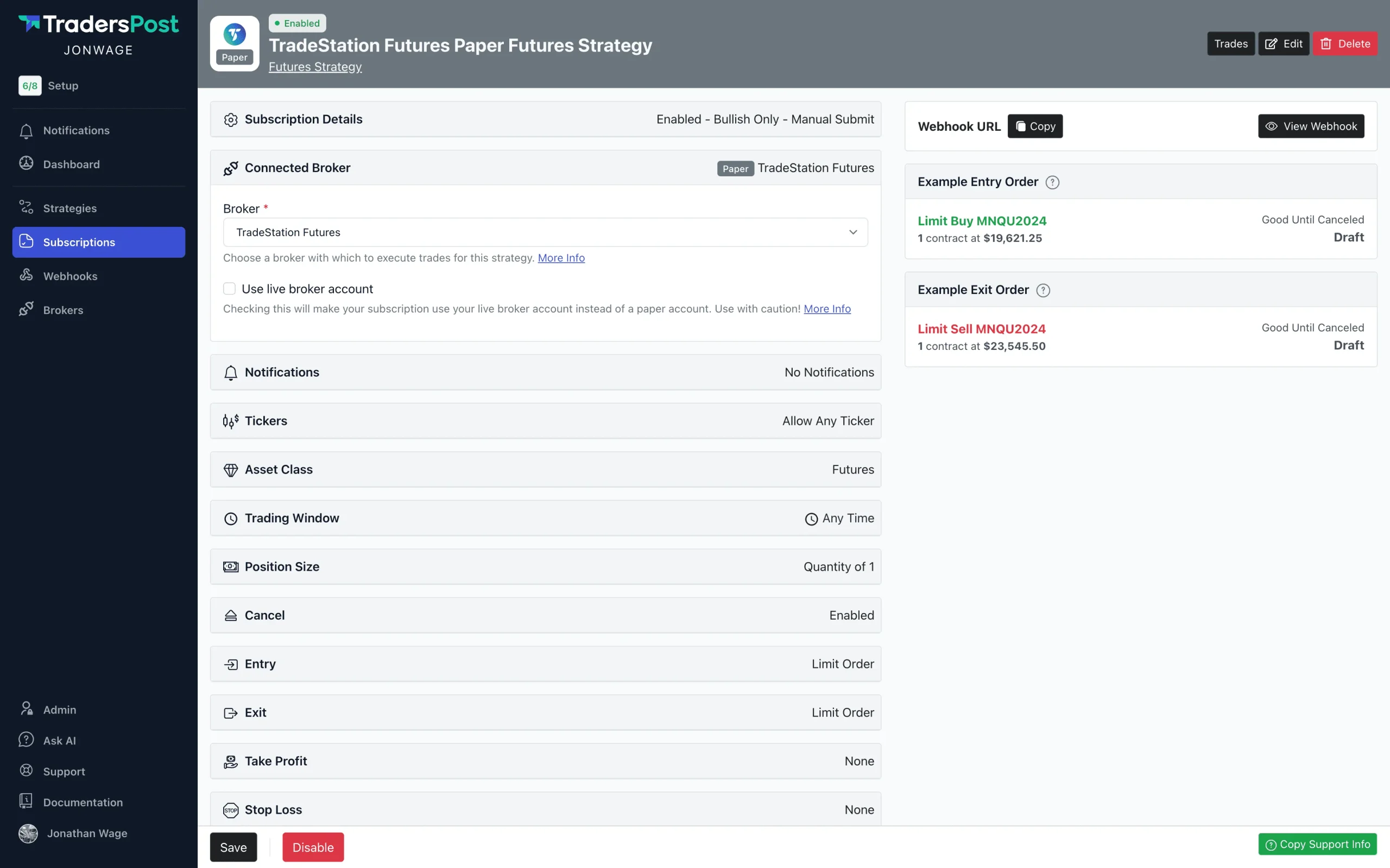 TradersPost Dashboard scaled